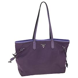 Prada-PRADA Tote Bag Nylon Purple Auth 52006-Purple