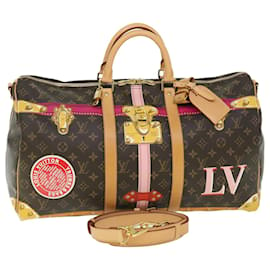 Louis Vuitton-LOUIS VUITTON Summer Trunk Keepall Bandouliere 50 Bolsa Boston M43613 autenticación 51260EN-Monograma
