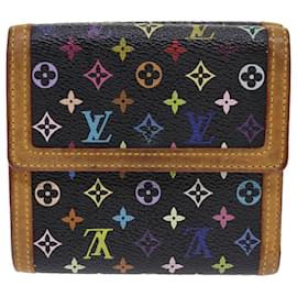Louis Vuitton-LOUIS VUITTON Multicolor Porte Monnaie Billets Cartes Credit M92984 EP de autenticación1420-Negro