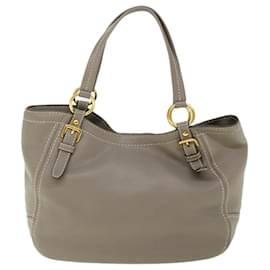 Prada-PRADA Tote Bag Leather Gray BR4691 Auth ar10108-Grey