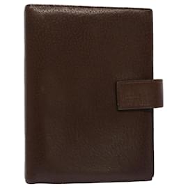 Gucci-GUCCI Day Planner Cover Leather Brown Auth ki3292-Brown
