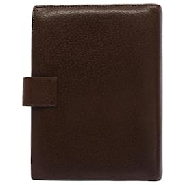 Gucci-GUCCI Day Planner Cover Leather Brown Auth ki3292-Brown