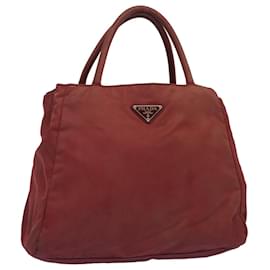 Prada-PRADA Hand Bag Nylon Red Auth cl678-Red