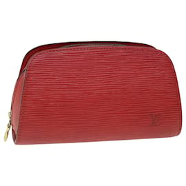Louis Vuitton-LOUIS VUITTON Epi Dauphine PM Pochette Rouge M48447 Auth LV 51991-Rouge