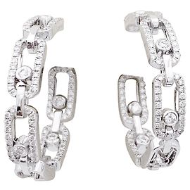 Boucles d'oreilles Messika, "Move Link", or blanc, diamants. Autre