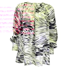 Prabal Gurung-Prabal Gurung Maroon Multi Printed Long Sleeved Satin Blouse-Multiple colors