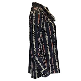 Autre Marque-Blusa Rokh preta de manga comprida com estampa de múltiplas correntes e gola redonda-Preto