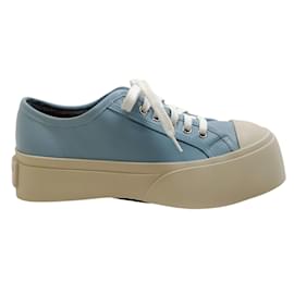 Marni-Sneakers Marni con lacci Pablo in pelle acquamarina-Blu