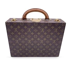 Louis Vuitton-Bolsa de viaje con estuche para joyas Boite Bijoux de lona con monograma-Castaño