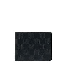 Louis Vuitton Cartera delgada Damier Graphite N63261 Negro