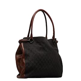 Gucci-GG Canvas Horsebit Tote Bag 101346-Brown