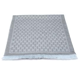 Gucci-GG Supreme Jacquard Scarf-Grey