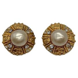 ***CHANEL Boucles d'oreilles fausses perles Autre