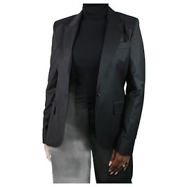 Paul & Joe Black padded-shoulder blazer - size UK 14 Black
