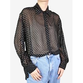 Autre Marque-Black sheer spotted blouse - size EU 36-Black