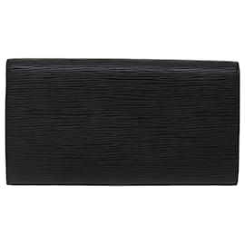 Louis Vuitton-LOUIS VUITTON Epi Portefeuille Sarah Long Wallet Black M63742 LV Auth ep1509-Black