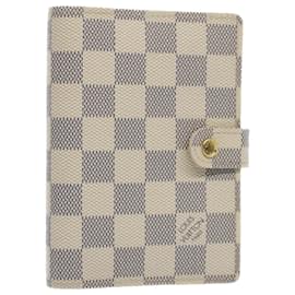 Louis Vuitton-LOUIS VUITTON Damier Azur Agenda PM Day Planner Cover R20706 LV Auth yb334-Outro