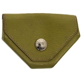 Hermès-Bolsa de moedas de gado HERMES Revan em couro verde Auth yb333-Verde