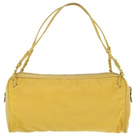 Prada-PRADA Hand Bag Nylon Yellow Auth 52243-Yellow