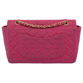 Chanel-CHANEL Matelasse 25 Chain Flap Shoulder Bag Canvas Pink CC Auth 51276A-Pink
