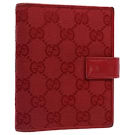 Gucci-GUCCI GG Canvas Mini-Tagesplaner-Hülle Rot 031.2031.1014 Auth bin4916-Rot