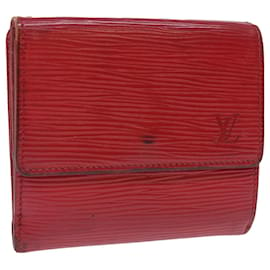 Louis Vuitton-LOUIS VUITTON Epi Porte Monnaie Billets Cartes Credit Wallet M63487 auth 52481-Red