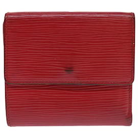 Louis Vuitton-LOUIS VUITTON Epi Porte Monnaie Billets Cartes Credit Wallet M63487 auth 52481-Red