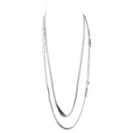 Chanel-Chanel necklace-Dark grey,Silver hardware