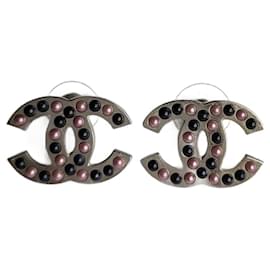 Chanel-Chanel CC earrings-Silver hardware