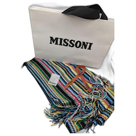 Missoni-Poncho mit Zick-Zack-Streifen-Mehrfarben
