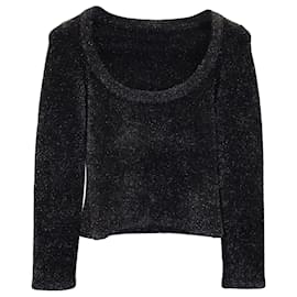 Alaïa-Alaia Shimmering Sweater in Black Polyamide-Black