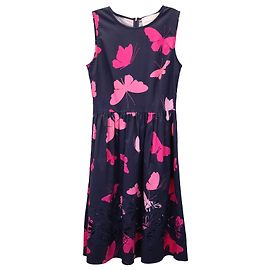 Vestido midi sin mangas con estampado de mariposas Carolina Herrera en algodón azul marino Azul Azul marino