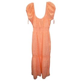 Vestido maxi LoveShackFancy Vernon em algodão laranja Laranja