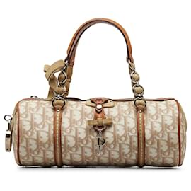 Dior-Dior Brown Oblique Romantique Handbag-Brown,Beige