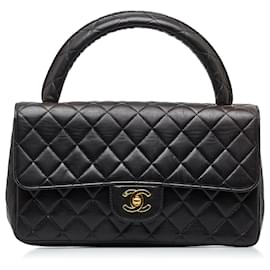 Chanel-Chanel Black Medium Kelly Parent Top Handle Bag-Black