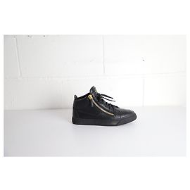 Giuseppe Zanotti Frankie High-Top-Sneaker aus schwarzem Leder Schwarz