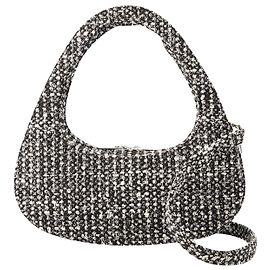 Borsa a tracolla Baguette Swipe - Coperni - Tweed - Nera Nero
