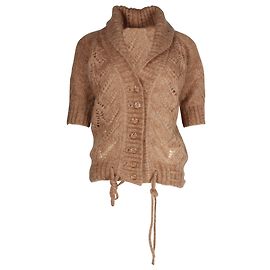 Nina Ricci Kurzarm-Cardigan aus braunem Mohair Braun
