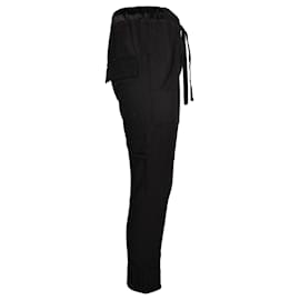 Haider Ackermann-Haider Ackermann Pantalones casuales con cordón en algodón negro-Negro