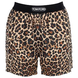 Tom Ford Shorts con estampado de leopardo y seda con estampado animal Otro