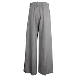 Christian Dior-Christian Dior Pantalon large dior en laine vierge grise-Gris