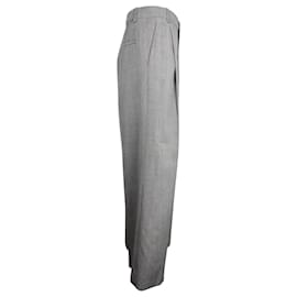 Christian Dior-Christian Dior dior Wide Leg Pants in Grey Virgin Wool-Grey