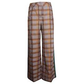 Hermès-Pantalon à carreaux Hermes en laine vierge multicolore-Multicolore