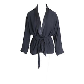 Jaqueta Ba&Sh Suga com cinto em viscose preta Preto