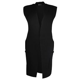 Abrigo largo sin mangas Rick Owens en algodón negro Negro