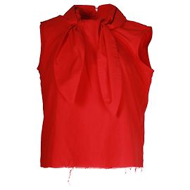 Marques Almeida Haut sans manches avec nœud en coton rouge Rouge