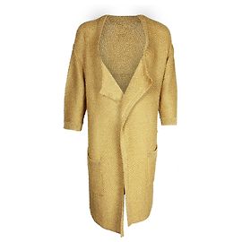 Cardigan Dries Van Noten com frente aberta em acetato de ouro Dourado Metálico