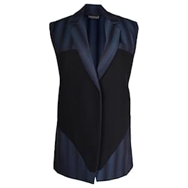 Nina Ricci-Nina Ricci Striped Oversized Vest in Navy Blue Wool-Blue,Navy blue