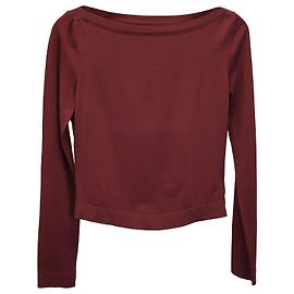 Alaïa Alaia-Top mit U-Boot-Ausschnitt aus bordeauxroter Viskose Bordeaux