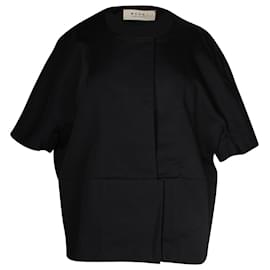 Marni-Marni Short Sleeve Top in Black Cotton-Black
